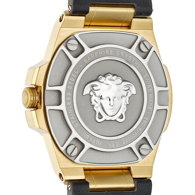 ヴェルサーチ グレカ リアクション クオーツ 腕時計 ブランド メンズ VERSACE VE3I00222 アナログ ブラック 黒 スイス製 VE3I00222