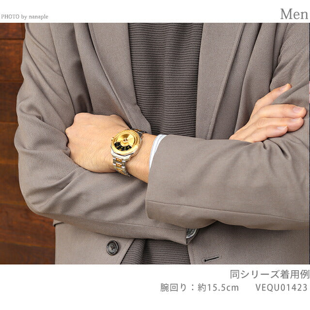 ヴェルサーチ ダイロス クオーツ 腕時計 ブランド メンズ レディース VERSACE VEQU01423 アナログ ブラック ゴールド 黒 スイス製 VEQU01423