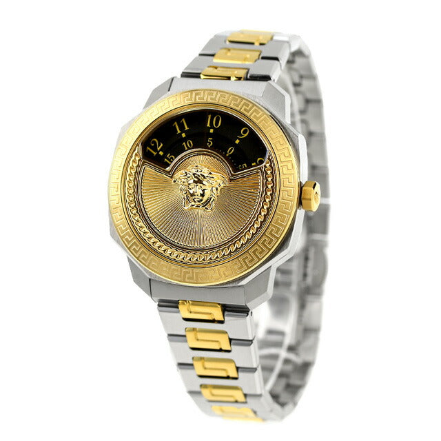 ヴェルサーチ ダイロス クオーツ 腕時計 ブランド メンズ レディース VERSACE VEQU01423 アナログ ブラック ゴールド 黒 スイス製 VEQU01423