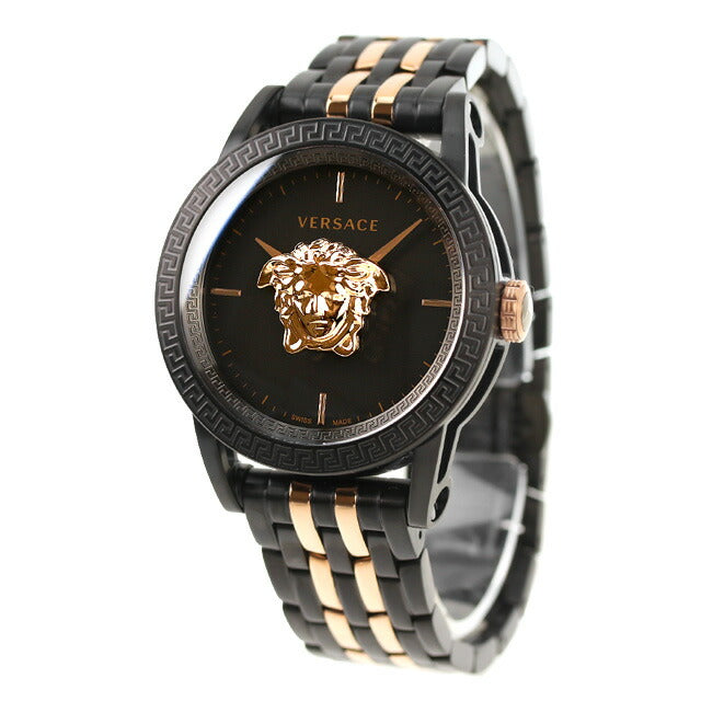 ヴェルサーチ パラッツォ クオーツ 腕時計 ブランド メンズ VERSACE VERD01623 アナログ ブラック ピンクゴールド 黒 スイス製 VERD01623