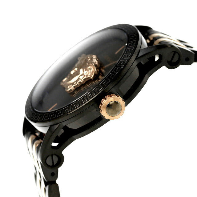 ヴェルサーチ パラッツォ クオーツ 腕時計 ブランド メンズ VERSACE VERD01623 アナログ ブラック ピンクゴールド 黒 スイス製 VERD01623