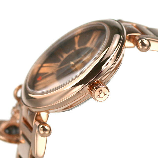 ヴィヴィアン ウエストウッド クォーツ 電池式 腕時計 ブランド レディース Vivienne Westwood VV006PBRRS アナログ ブラウン ピンクゴールド VV006PBRRS