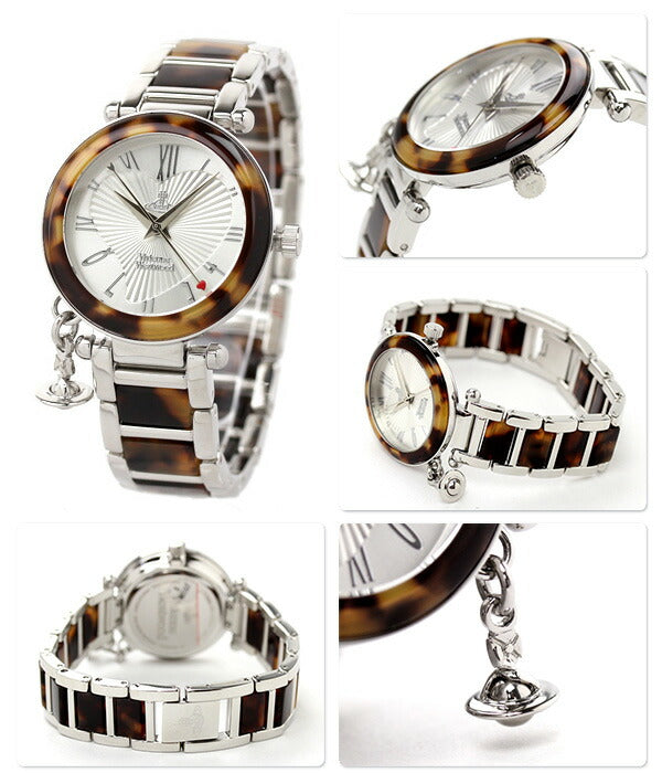 ヴィヴィアン・ウエストウッド 腕時計 レディース オーブ シルバー×べっ甲 Vivienne Westwood VV006SLBR 時計 成人祝い プレゼント ギフト VV006SLBR