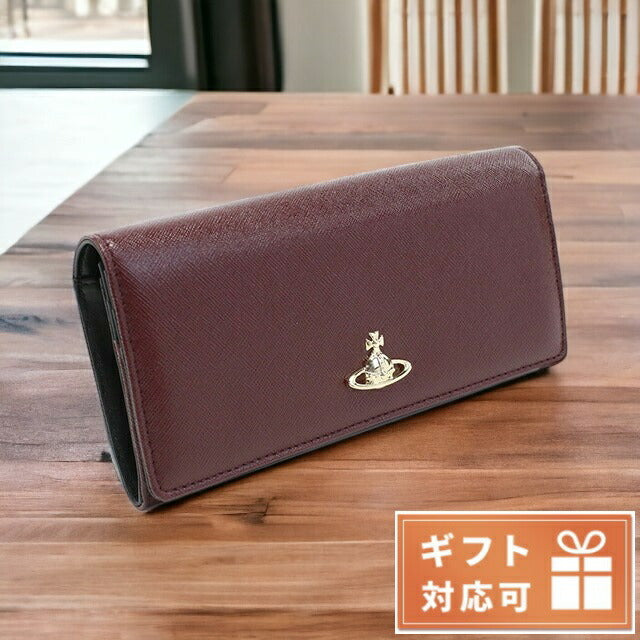 ヴィヴィアン・ウエストウッド 長財布ニ折小銭入付き ユニセックス レザー 51040027 BURGUNDY ボルドー 財布 VWW51040027081