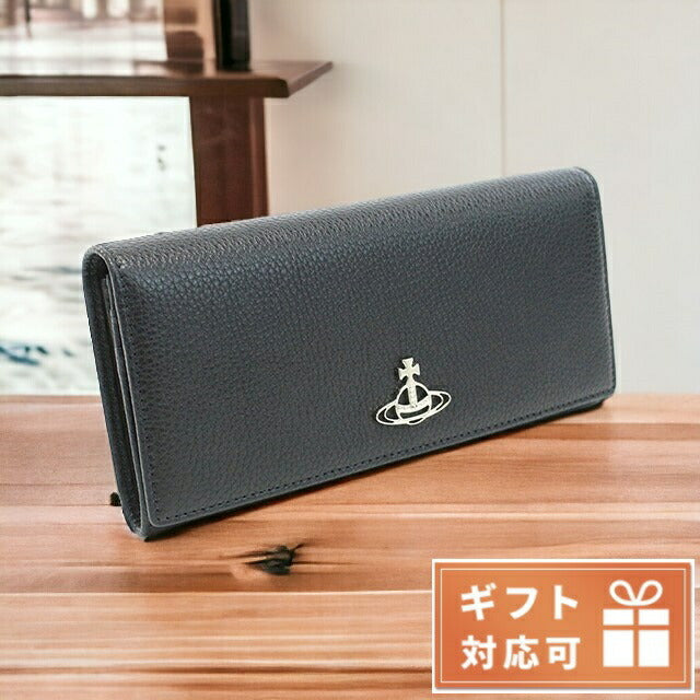 ヴィヴィアン・ウエストウッド 長財布ニ折小銭入付き ユニセックス レザー イタリア 51120005 BLACK ブラック 財布 VWW51120005011