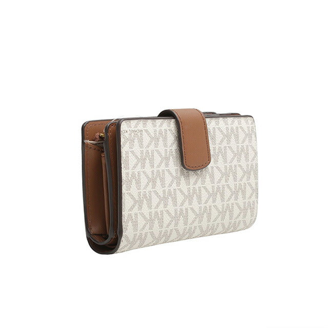 マイケルコース MICHAEL KORS JET SET TRAVEL BIFLD ZIP COIN WLLET 二つ折り財布 35F8GTVF2B-VANILLA レディース バニラ WQ00052047