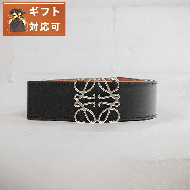 ロエベ LOEWE ベルト 51501010-1555-85 メンズ レディース ブラック ブラウン シルバー SMOOTH CALF BRASS ベルト WQ00052224