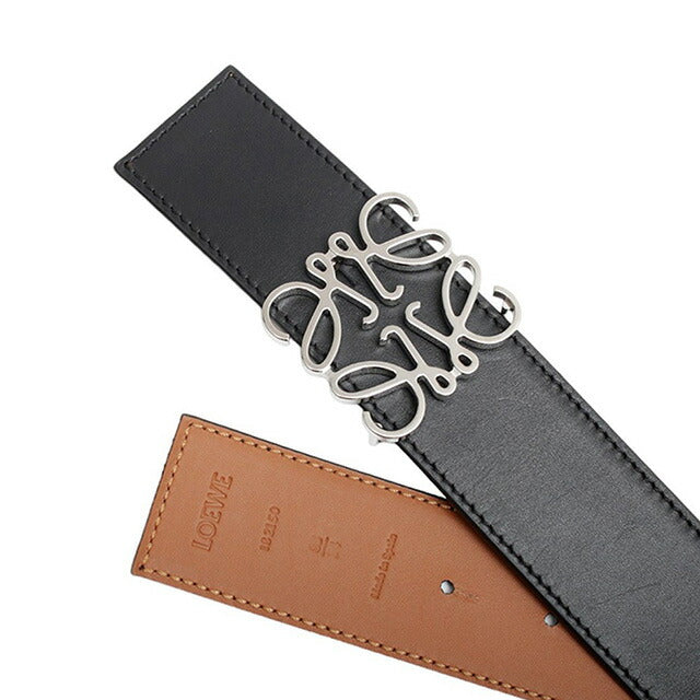 ロエベ LOEWE ベルト 51501010-1555-85 メンズ レディース ブラック ブラウン シルバー SMOOTH CALF BRASS ベルト WQ00052224
