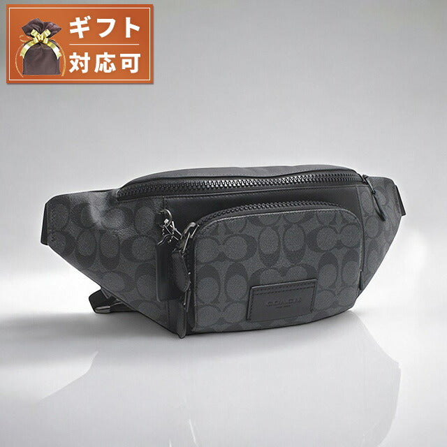 コーチ COACH TRCK BBG SIG PVC ボディバッグ C3765-QBMI5 メンズ チャコールブラック WQ00052635