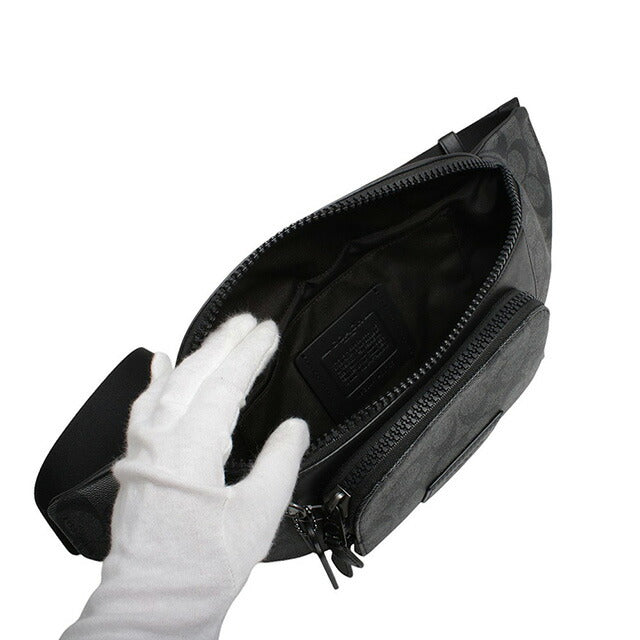 コーチ COACH TRCK BBG SIG PVC ボディバッグ C3765-QBMI5 メンズ チャコールブラック WQ00052635