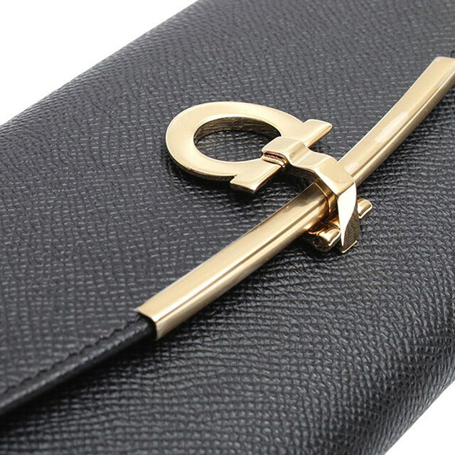 フェラガモ FERRAGAMO 長財布 22D150-683312 レディース ブラック ウォレット WQ00052829