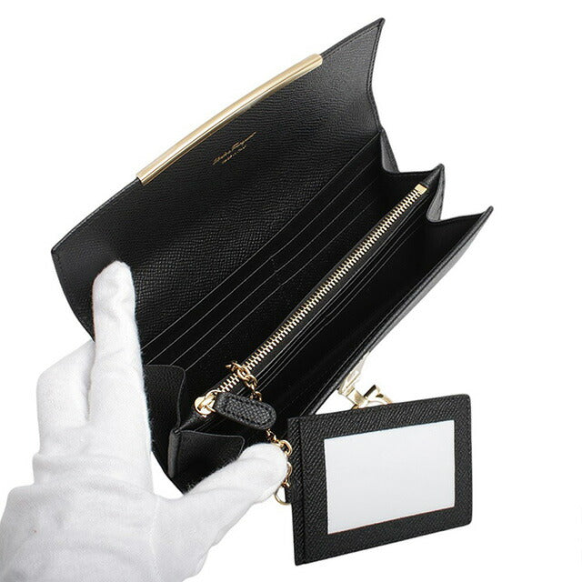 フェラガモ FERRAGAMO 長財布 22D150-683312 レディース ブラック ウォレット WQ00052829