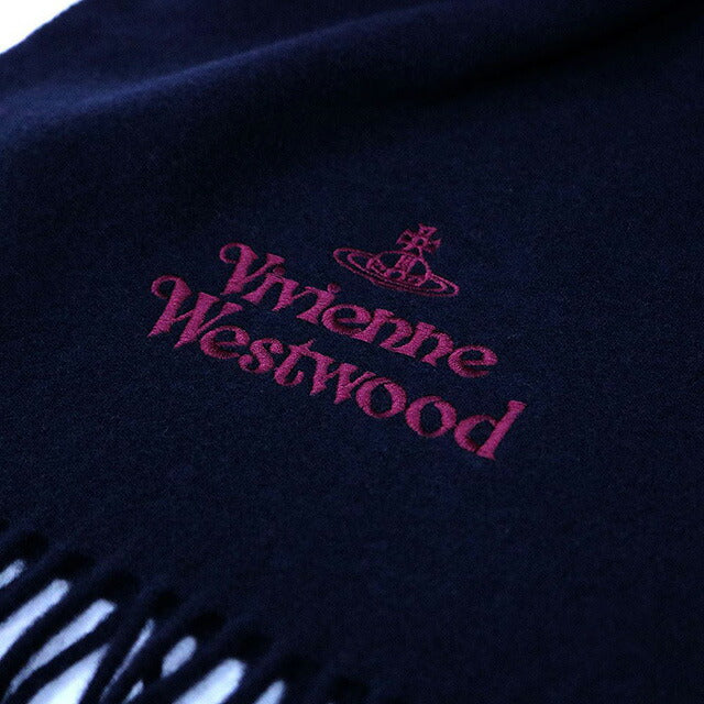 ヴィヴィアンウエストウッド VIVIENNE WESTWOOD マフラー 24-W00Q7-K410 レディース メンズ ネイビーブルー マフラー WQ00052974