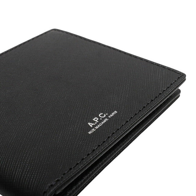 アーペーセー A.P.C. SMALL LEATHER GOODS PORTEFEUILLE ALY 二つ折り財布 H63153-PXBJQ-LZZ メンズ ブラック WQ00053070