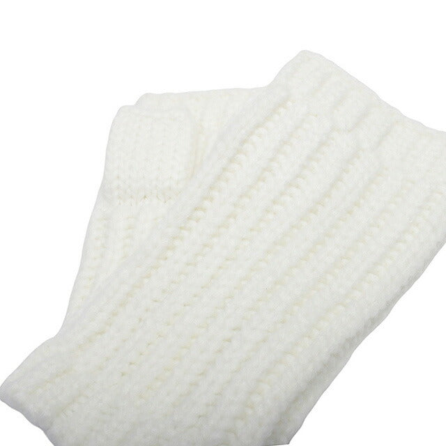 アグ UGG W CHUNKY FINGERLESS MITTEN 手袋 22590-WHITE レディース ホワイト 手袋 WQ00053194