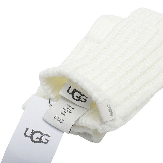 アグ UGG W CHUNKY FINGERLESS MITTEN 手袋 22590-WHITE レディース ホワイト 手袋 WQ00053194
