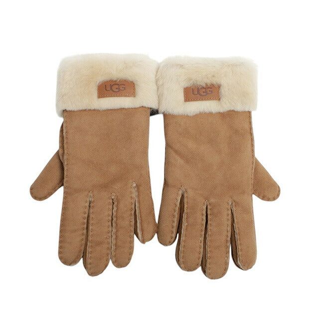 アグ UGG Turn Cuff Glove 手袋 17369-CHE レディース S シープスキン チェスナット 手袋 WQ00054071
