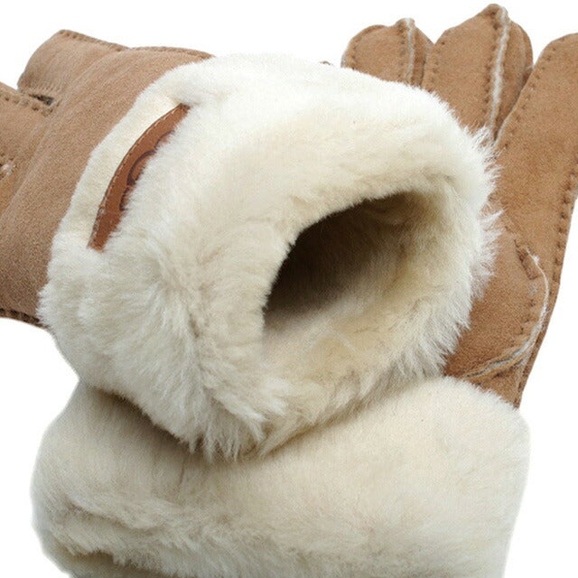アグ UGG Turn Cuff Glove 手袋 17369-CHE レディース S シープスキン チェスナット 手袋 WQ00054071