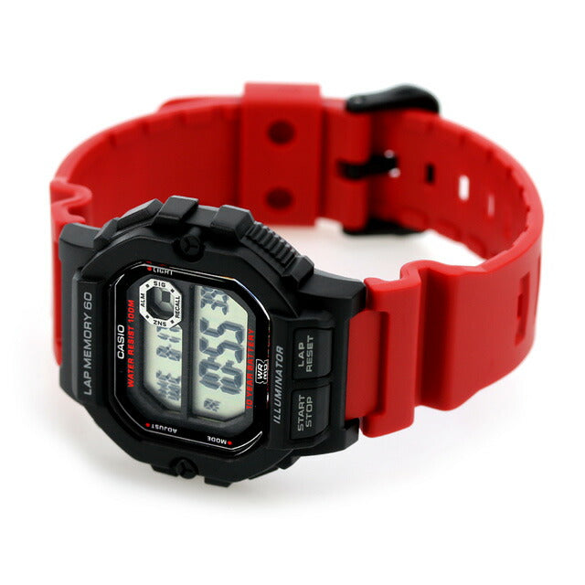カシオ CASIO チプカシ チープカシオ クオーツ WS-1400H-4AV 海外モデル メンズ 腕時計 casio レッド 赤 WS-1400H-4AVDF