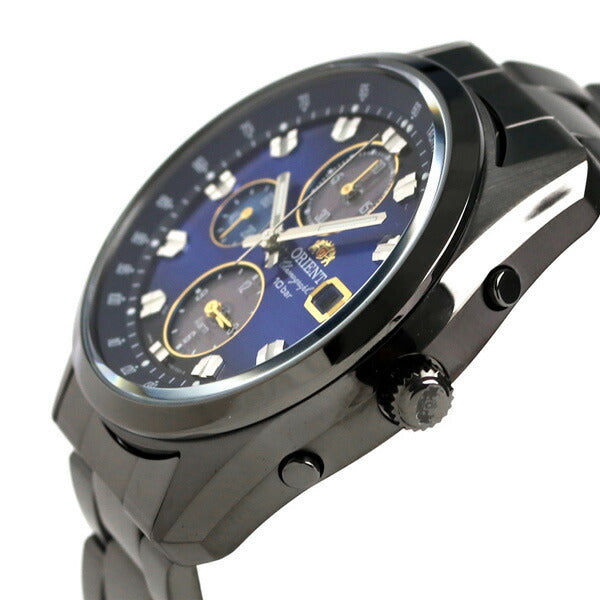 オリエント ネオセブンティーズ 42mm クロノグラフ ソーラー WV0081TY ORIENT 腕時計 ブルー WV0081TY