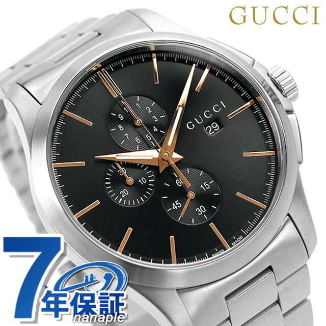 グッチ 時計 メンズ 腕時計 ブランド Gタイムレス 46mm クロノグラフ YA126272 ブラック YA126272