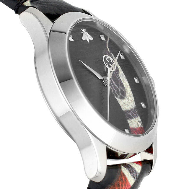 グッチ 時計 Gタイムレス クオーツ 腕時計 メンズ レディース 革ベルト GUCCI YA1264007 ブラック 黒 スイス製 YA1264007
