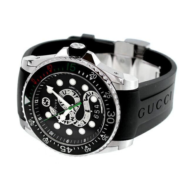 グッチ ダイヴ クオーツ 腕時計 ブランド メンズ 蛇 GUCCI YA136217 アナログ ブラック 黒 スイス製 YA136217