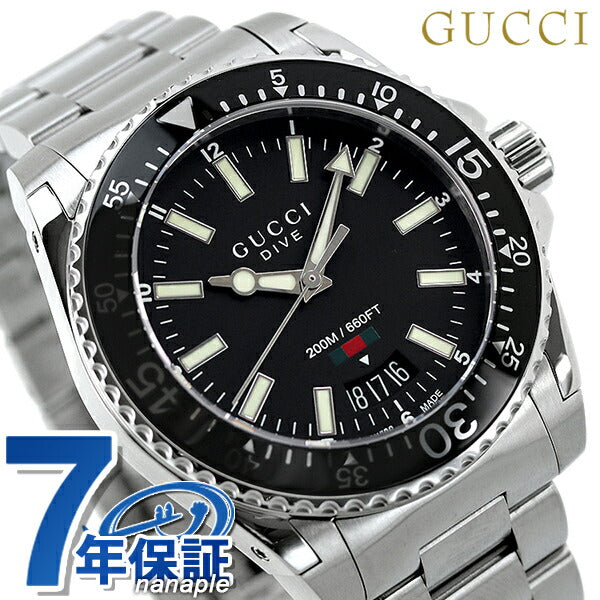 グッチ ダイヴ 40mm 腕時計 ブランド メンズ YA136301A ブラック YA136301A