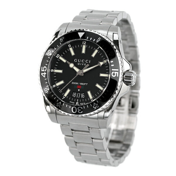グッチ ダイヴ 40mm 腕時計 ブランド メンズ YA136301A ブラック YA136301A