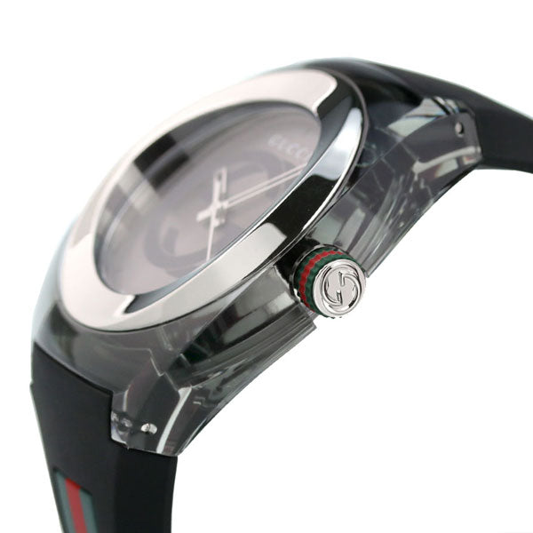 グッチ 時計 シンク 46mm クオーツ メンズ 腕時計 ブランド YA137116 グレーシルバー ブラック YA137116