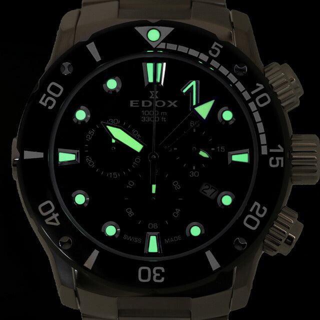 Edox Chrono Fresh 1 Co-1 Quartz观看品牌男士钛计时eDOX EDOX 10242 TINM-GIDNO模拟黑色黑色黑色黑色