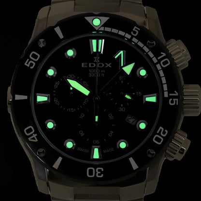 Edox Chrono Fresh 1 Co-1 Quartz观看品牌男士钛计时eDOX EDOX 10242 TINM-GIDNO模拟黑色黑色黑色黑色