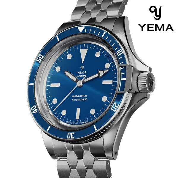 Yema Superman Slim CMM.20 Automatic Watch Brand Men YEMA 11.24.55.sn.m3 Made in Analog Blue France 11-24-55-SN-M3