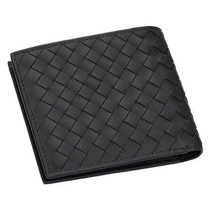 ボッテガ・ヴェネタ 二つ折り財布 メンズ ブランド BOTTEGA VENETA イントレチャート レザー 113993 V47W1 1000 ブラック 113993-V47W1-1000