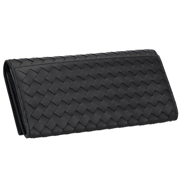 ボッテガ・ヴェネタ 長財布 メンズ ブランド BOTTEGA VENETA イントレチャート レザー 120697 V47W1 1000 ブラック 120697-V47W1-1000