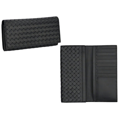 ボッテガ・ヴェネタ 長財布 メンズ ブランド BOTTEGA VENETA イントレチャート レザー 120697 V47W1 1000 ブラック 120697-V47W1-1000