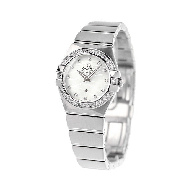 オメガ コンステレーション 24mm クオーツ 腕時計 ブランド レディース ダイヤモンド OMEGA 123.15.24.60.55.006 アナログ ホワイトシェル 白 123-15-24-60-55-006
