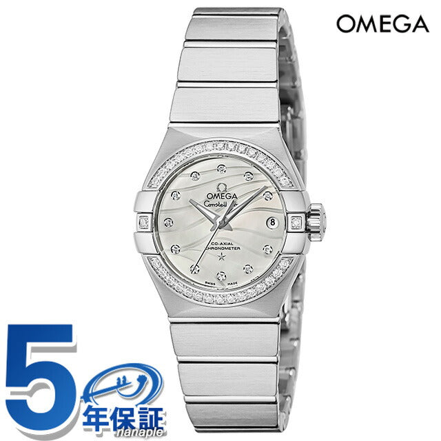 オメガ コンステレーション 27mm 自動巻き 機械式 腕時計 ブランド レディース ダイヤモンド OMEGA 123.15.27.20.55.002 アナログ ホワイトシェル 白 スイス製 123-15-27-20-55-002