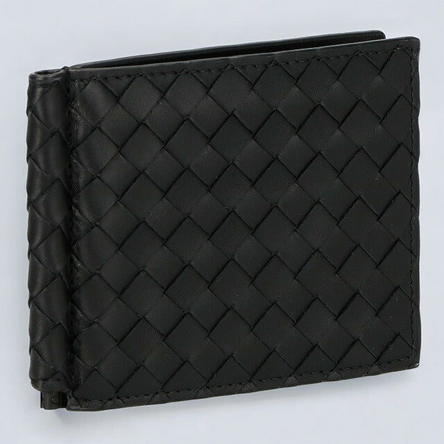 ボッテガ・ヴェネタ 二つ折り財布 メンズ ブランド BOTTEGA VENETA イントレチャート 123180 V4651 1143 ブラック 123180-V4651-1143