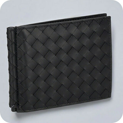 ボッテガ・ヴェネタ 二つ折り財布 メンズ ブランド BOTTEGA VENETA イントレチャート レザー 123180 V47W1 8966 ブラック 123180-V47W1-8966