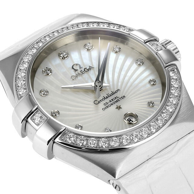 オメガ コンステレーション 35mm 自動巻き 機械式 腕時計 ブランド レディース ダイヤモンド OMEGA 123.18.35.20.55.001 アナログ ホワイトシェル スイス製 123-18-35-20-55-001