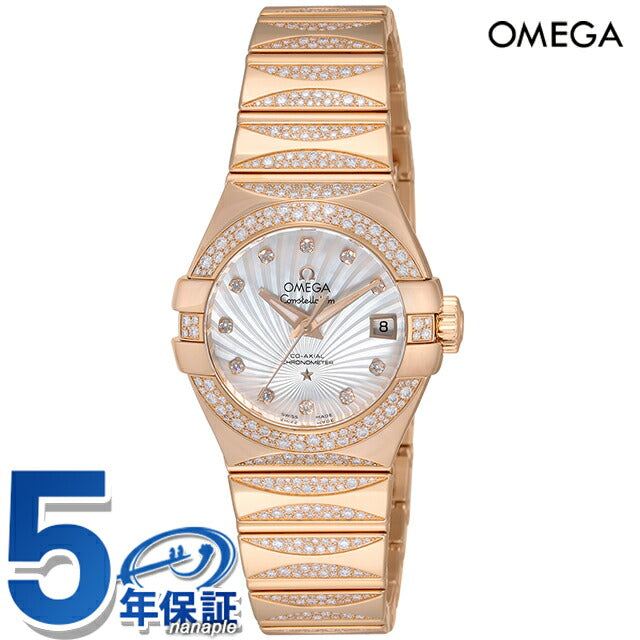 オメガ コンステレーション 27mm 自動巻き 腕時計 ブランド レディース ダイヤモンド OMEGA 123.55.27.20.55.003 アナログ ホワイト 123-55-27-20-55-003