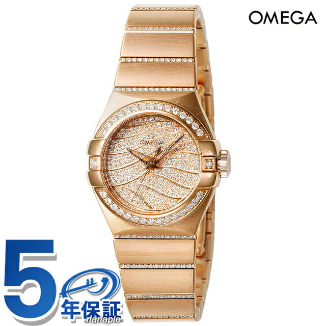 オメガ コンステレーション 27mm 自動巻き 腕時計 ブランド レディース ダイヤモンド OMEGA 123.55.27.20.55.006 アナログ レッド 123-55-27-20-55-006