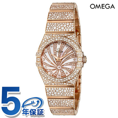 オメガ コンステレーション 27mm クオーツ 腕時計 ブランド レディース ダイヤモンド OMEGA 123.55.27.60.55.009 アナログ ホワイト 123-55-27-60-55-009