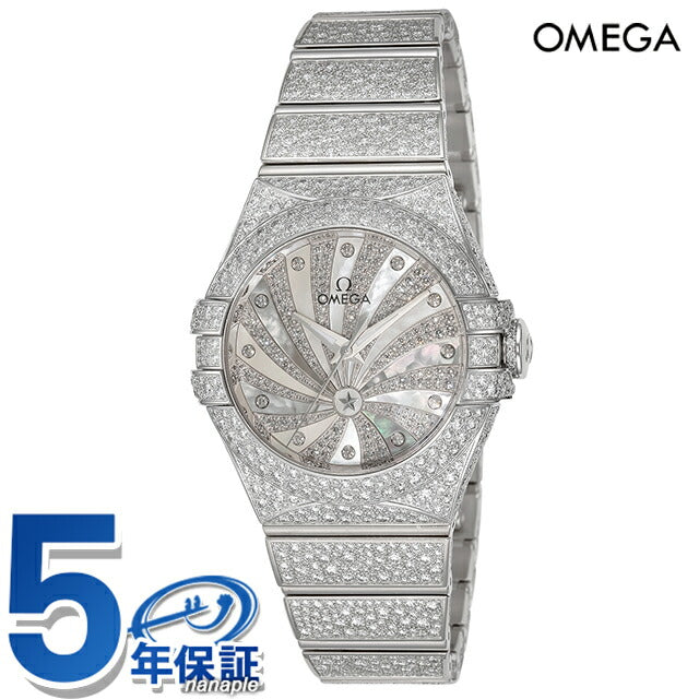 オメガ コンステレーション 31mm 自動巻き 腕時計 ブランド レディース ダイヤモンド OMEGA 123.55.31.20.55.007 アナログ ホワイト 123-55-31-20-55-007
