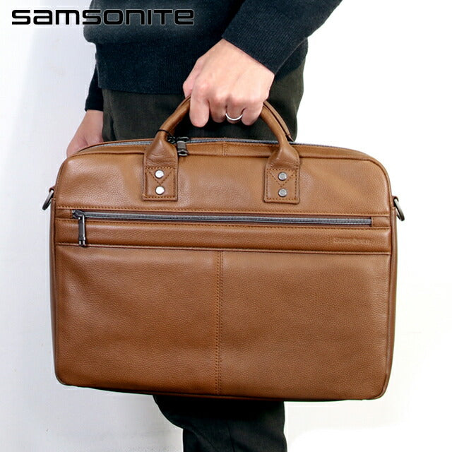 サムソナイト ビジネスバッグ メンズ ブランド SAM CLASSIC LEATHER Slim Brief ビジネスカバン レザー 126038-1221 COGNAC バッグ 126038-1221