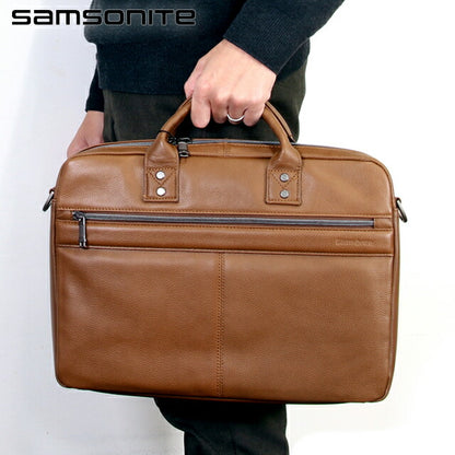 サムソナイト ビジネスバッグ メンズ ブランド SAM CLASSIC LEATHER Slim Brief ビジネスカバン レザー 126038-1221 COGNAC バッグ 126038-1221