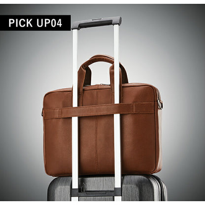 サムソナイト ビジネスバッグ メンズ ブランド SAM CLASSIC LEATHER Slim Brief ビジネスカバン レザー 126038-1221 COGNAC バッグ 126038-1221