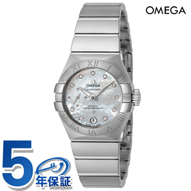 オメガ コンステレーション 27mm 自動巻き 腕時計 ブランド レディース ダイヤモンド OMEGA 127.10.27.20.55.001 アナログ ホワイト 127-10-27-20-55-001