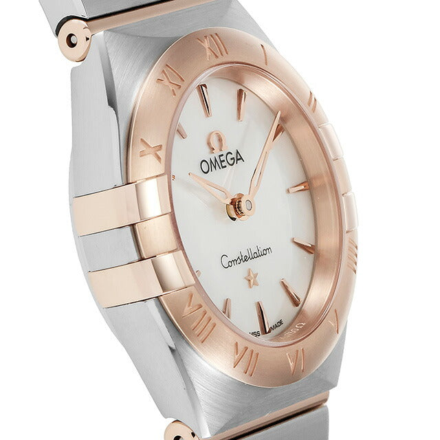 オメガ コンステレーション マンハッタン 26mm クオーツ 腕時計 レディース OMEGA 131.20.25.60.05.001 アナログ ホワイトシェル セドナゴールド 白 スイス製 131-20-25-60-05-001
